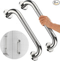 2 Pack Chrome Grab Bar 12 Inch, iMomwee Stainless Steel Non-Slip Shower Grab Bar W/Knurled Grip, Safety Bathroom Handrail, Balance Support Bar Toilet Bathtub Assist Handle for Elderly Senior Disabled