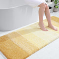OLANLY Bathroom Runner Rugs Mat 59x24, Extra Soft Absorbent Microfiber Bath Rug, Rubber Backing, Quick Dry, Washable Long Bath Mats for Bathroom, Tub and Shower, Home Decor Accessories, Light Yellow