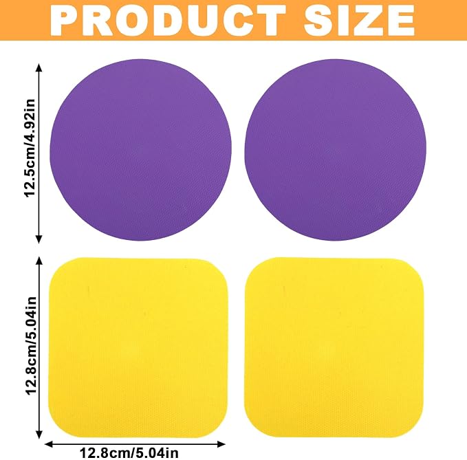 LUTER 4pcs Jar Opener Gripper Pads, Reusable Rubber Jar Grippers Multi-function Bottle Lid Opener for Kitchen Coasters (Yellow, Purple)