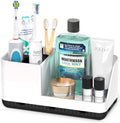 Toothbrush Holders for Bathroom Counter - Detachable Bathroom Organizer and Storage Electric Toothbrush and Toothpaste Holder, Bathroom Decor Accessories for Countertop, Shower, Sink