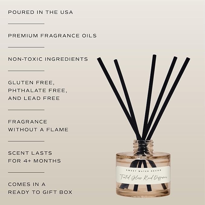 Sweet Water Decor Farmhouse Sandstone Reed Diffuser, Fall Scent with Pumpkin, Apple & Spices, Long-Lasting Non-Toxic Fragrance Oil for Living Room, Kitchen & Bathroom, Cozy Autumn Gift for Her