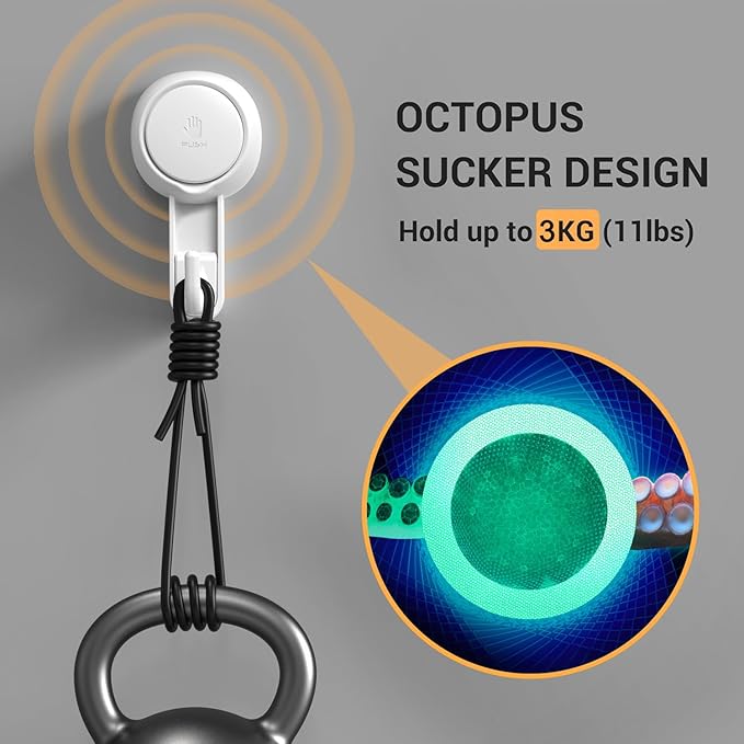 Marchpower Shower Hooks for Inside Shower Reusable Waterproof Utility Suction Cups Hooks - 2 Pack Heavy Duty Vacuum Hook Home Kitchen Bathroom Wall Holder Hanger for Towel Loofah Cloth Key & Ceiling