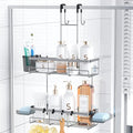 Aitatty Hanging Shower Caddy Over Door: Silver Rustproof Shower Organizer over the Door - No Drilling Bathroom Rack for Inside Shower