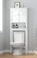 UTEX Over The Toilet Storage Cabinet, Over Toilet Bathroom Organizer with Adjustable Shelves, Above Toilet Storage Cabinet Space Saver, White