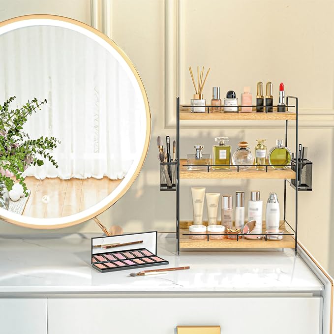 Bathroom Counter Organizer,Bathroom Countertop Organizer with Baskets,Vanity Organizers,Counter Shelf,Countertop Storage, Makeup Organizers