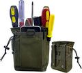 Small Tool Pouch,Utility Tool Bag, Small Toolbox, Screw Driver, Plier Organizer, Flashlight Holster and Knife Holder, Tool Belt Pouches for Electrician,Contractor,Plumber,Carpenter,Home Use(Green)