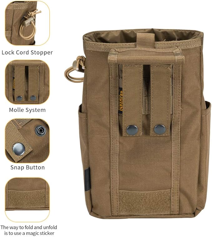 EXCELLENT ELITE SPANKER Molle Dump Pouch Drawstring Magazine Utility Pouch Folding Dump Pouch Waist Bag