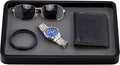 ProCase Wooden Valet Tray for Men, Wood Catch-All EDC Organizer, Fathers Day Gift, Nightstand Entryway Bedside Dump Holder for Wallets, Keys, Watches, Phones, Loose Change, Trinkets -Black