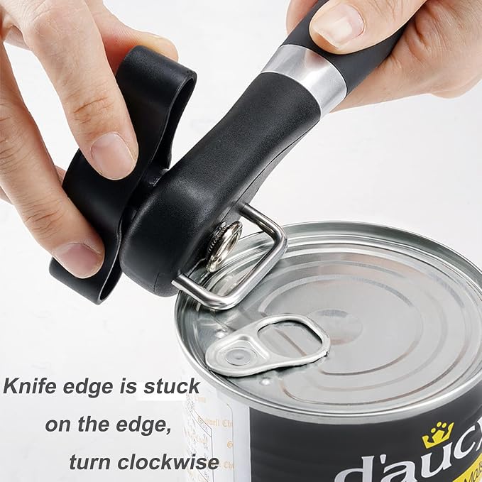 2025 New Professional Manual Can Opener, Can Openers for Seniors, Handheld Can Opener Smooth Edge, Hanging Portable Healthy Essential Kitchen Tool, Durable Classic Single Handle
