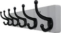 WEBI Rustic Coat Rack Wall Mount,24" Long 6 Cast Iron Coat Hooks Wall Mounted,Heavy Duty Wood Wall Coat Hanger Hooks for Hanging Coats,Jacket,Clothes,Backpack,Farmhouse,Gray