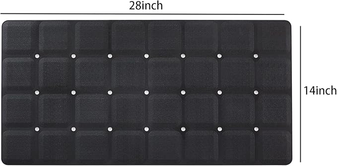 Webos Foldable Non Slip Silicon Bath Mat Bathtub mat Shower mats no Suction Cups for Textured Tub and Reglazed Tub(Foldable - Black, 28-inch x 14-inch)