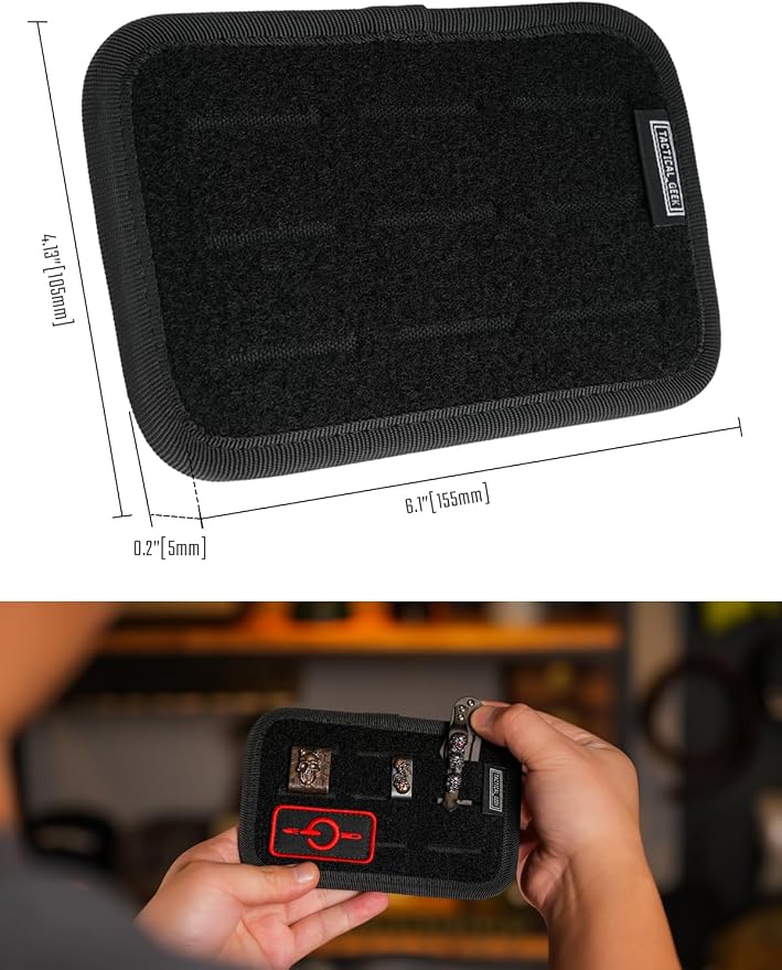 TACTICAL_GEEK TCM2 Mini EDC Organizer Board, Anti-Slip Elastic Woven Board,Bag Insert Panel for Small Gear, Backpack Accessories for Everyday Necessary Gadget (Black)