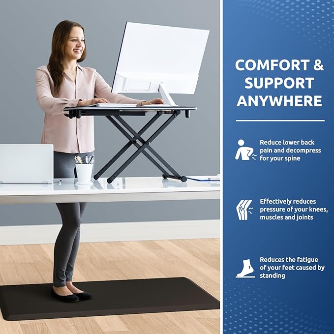 KitchenClouds Kitchen Mat Cushioned Anti Fatigue Kitchen Rug 17.3"x39" Water Resistant Non Slip Kitchen Rugs and Mats Standing Desk Mat Comfort Floor Mats for Kitchen House Sink Office (Chocolate)