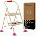 Foldable Folding Step Ladder Stool - 2 Stepping Tall Extension Heavy Duty with Handrails for Home Adults Kitchen - Extendable Stepladder Closet Stepstool Stair Ladders for Indoor House 600Lbs