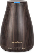 InnoGear Essential Oil Diffuser, Ultrasonic Diffusers for Home Aromatherapy Humidifier for Bedroom Room 7 Colors LED 2 Mist Mode Auto Off, Brown