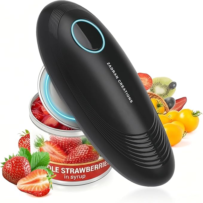Electric Can Opener for Seniors, One Touch Automatic Battery Operated Can Opener with Smooth Edge, Hands Free, Fits All Can Sizes, Kitchen Gadgets for Arthritis