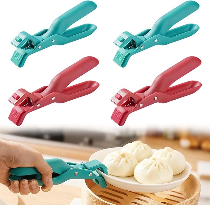 4 PCS Hot Plate Grippers, 2026 Upgraded Multi Purpose Hot Plate Gripper, Anti-Scald Bowl Dish Grippers for Kitchen