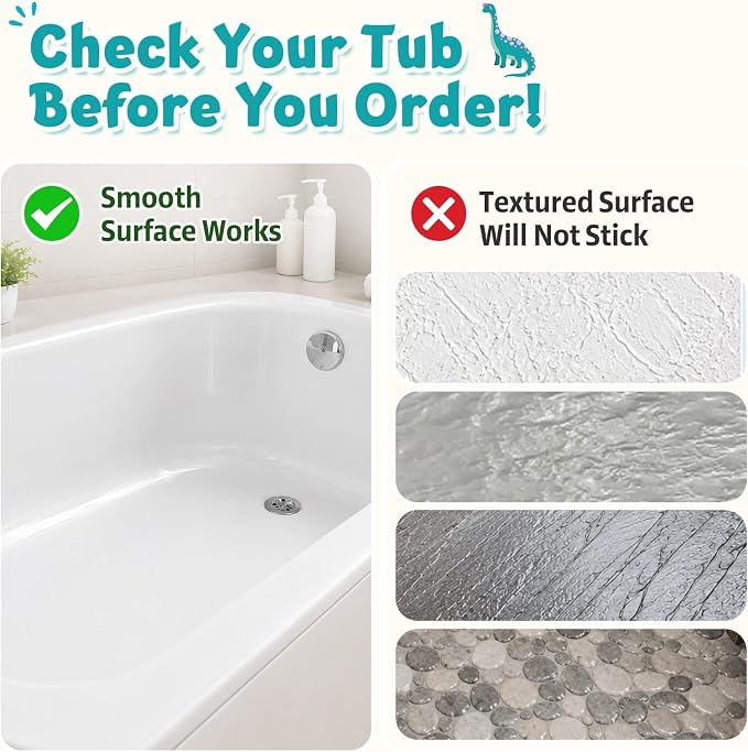 XIYUNTE Baby Bath Mat for Tub Non Slip Kids, BPA Free Extra Long Bathtub Mat 40x16 with Drain Holes and 200 Suction Cups, Non Toxic Machine Washable Toddler Bath Mat, Eco-Friendly Certified