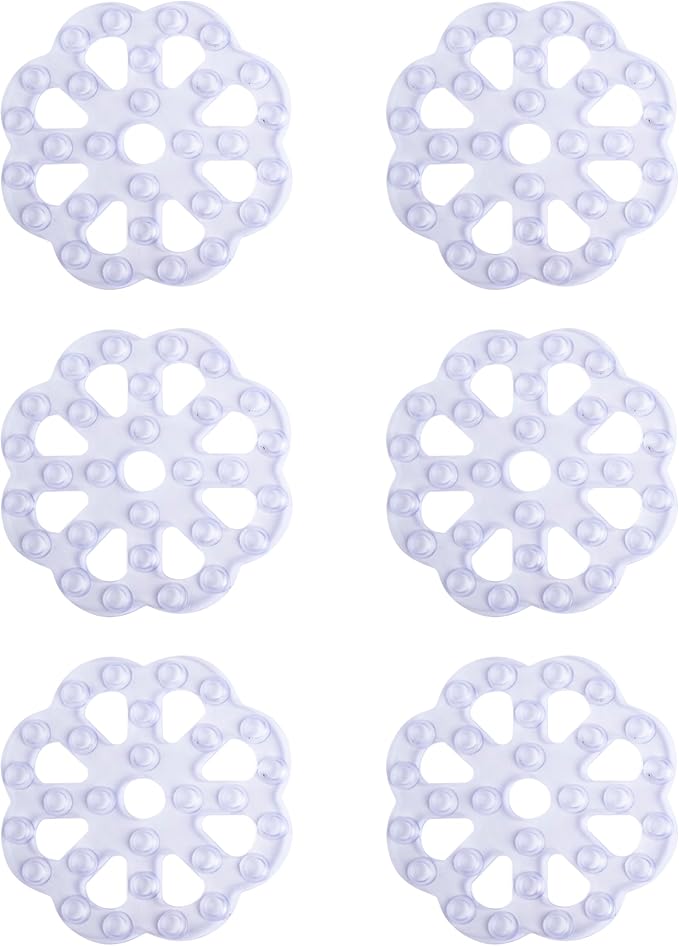 Kenney KN61549 Vinyl Bath Treads with Suction Cups for Use Inside the Bathroom Shower, 5" L x 5" W, Clear