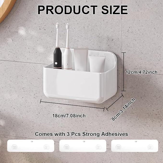 2pc Clear Wall Mount Organizer, Adhesive Cabinet Door Organizer,Self Adhesive Organizer for Wall,Shower Caddy No Drilling Hang Walls for Bathroom, Kitchen, Living Room