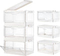 Freebat Stackable Plastic Storage Bins with Lids, Foldable Closet Organizers and Storage, 3 Drawer Storage Organizer，Clear Stackable Containers for Wardrobe,Bedroom,Office,Dorm