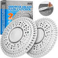 zaa Shower Drain Hair Catcher, 2 Pack Premium Silicone Drain Protector & Shower Drain Cover, Shower Installation Kits for Flat Drains of Shower Room, Bathroom, LightGray