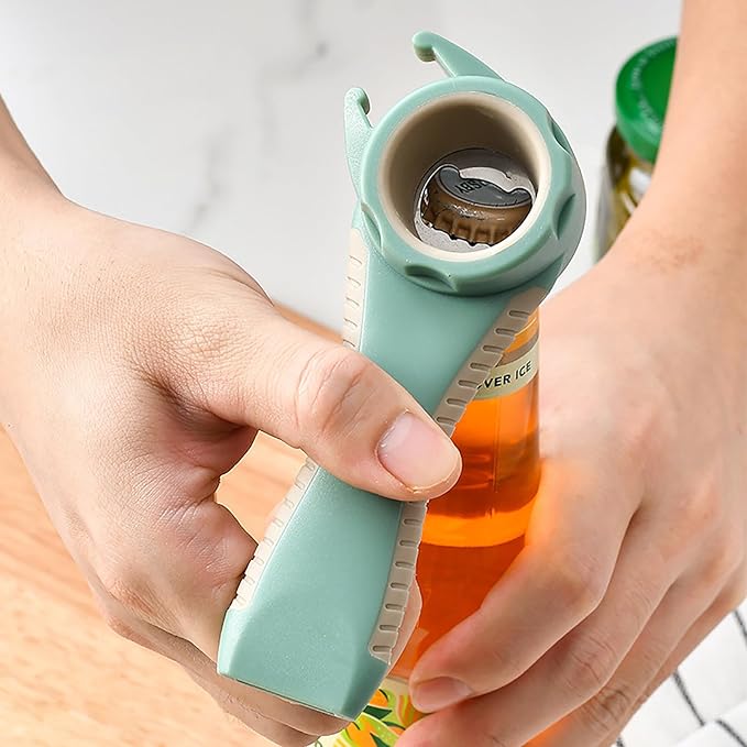 Bottle Opener for Arthritic Hand,Jar Opener for Old People, Children, Women, Those with Weak Hands,Multifunctional Kitchen Gadgets (A-Green)