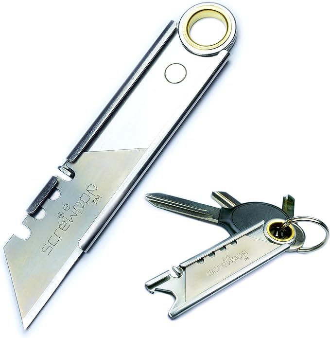 Screwpop Ron's Utility Pocket Knife 3.0 Gift for Men Attaches to Keychain and Carabiner with Magtrak Technology Stainless Steel