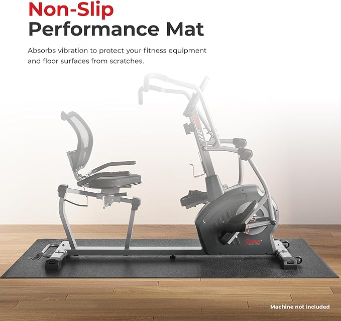 Sunny Health & Fitness Equipment Mat – Multiple Size Options – Non-Slip Floor Protection Pad for Treadmill, Bike, Elliptical, Yoga or Standing Desk and other Exercise Equipment