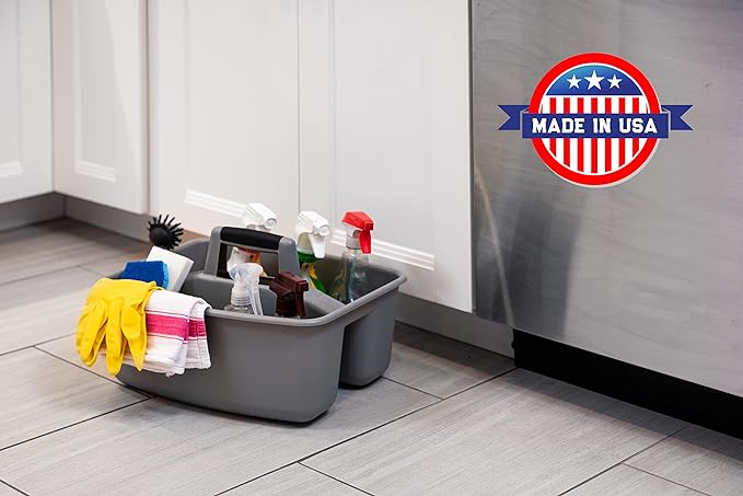 Mighty Tuff Rough and Rugged All-Purpose Cleaning Caddy, Grey/Black 2 Count (CD0170)