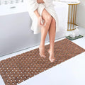Bath Mat Bathroom Runner Long Large Rugs Floor Wood Shower Bathtub Waterproof Non Slip Accessories 16x48 Inch Easy to Clean, Walnut, 1 pc