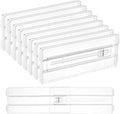 Vtopmart 8 Pack Drawer Dividers for Clothes, 4" High 10.2"-16.5" Adjustable Expandable Dresser Drawer Organizer, Clear Plastic Separators for Dresser, Baby Clothing, Underwear, Cosmetic, Toiletries