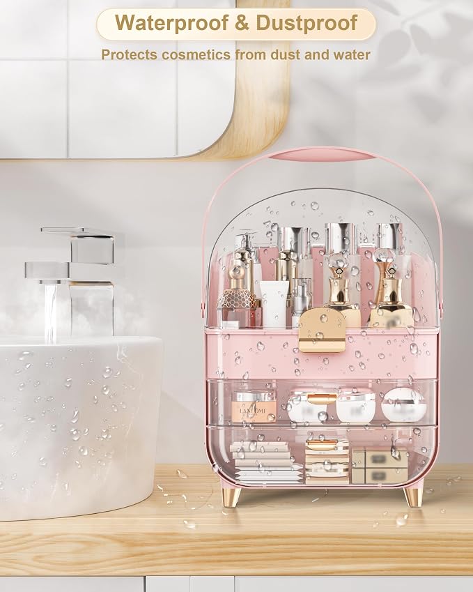 Anylady Makeup Organizer Countertop, Skincare Holder Bathroom Counter Organizer, Storage Box Cosmetic Display Cases, Teen Girl Gifts Make up Organizers for Vanity, Dresser