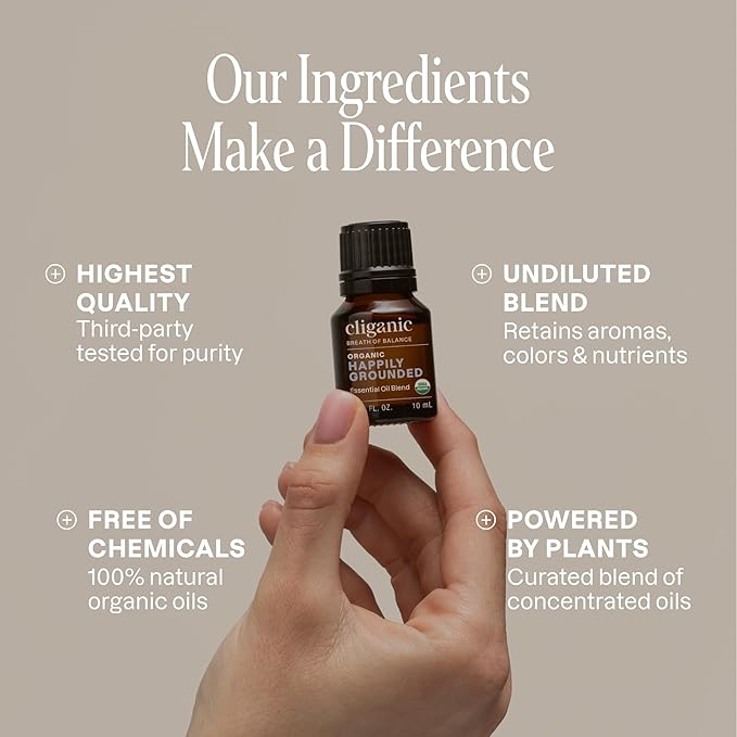 Cliganic Organic Essential Oils Blend - Happily Grounded - Breath of Balance (Packaging May Vary)