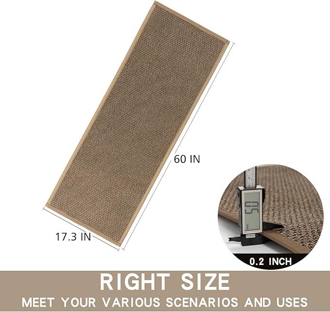 SUMLANS Kitchen Mat 1 PCS, Cushioned Non Slip Rugs for Kitchen Floor, Absorbent Runner Comfort Standing Mats Washable for Kitchen, Office, Home (Brown, 17.3"x60")
