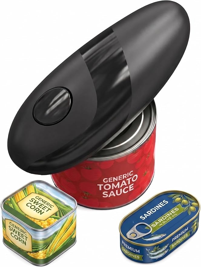 Electric Can Opener, Automatic Battery Operated One Touch Can Opener for Seniors with Arthritis, Hands Free Smooth Edge Cordless Kitchen Gadget