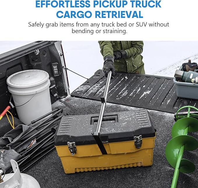 HUAALIUCHE Telescopic 5FT Pickup Truck Cargo Retriever Hook, Multi-Use Extendable Retriever Tool, Long Reach Cargo Grabber for Truck Bed Accessories