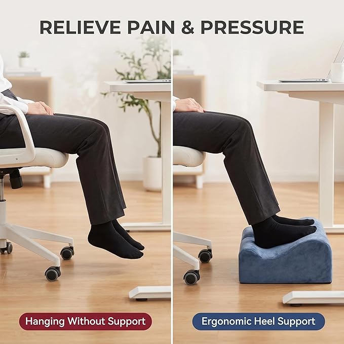 Foot Rest for Under Desk at Work,At Work Soft Ergonomic Footrest,Support Foot Pillow,Heel Chair,Leg Elevation Pillow,(Blue)