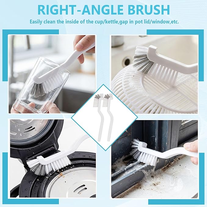 15PCS Crevice Cleaning Brush, Hard Bristle Grout Scrub Brushes, Multifunctional Gap Detail Cleaning Tools for Bathroom, Kitchen, Window Sill, Tile Corners & Household Deep Cleaning