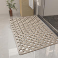 Casa and Beyond Shower Mat Non Slip Bath Mat Secure Shower Mat Easy to Clean Drains Fast Easy Dry Cut Soft Machine Washable Bathtub mat for Inside Shower (Khaki,35.4 * 23.6 in)