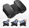 PEGZONE Foot Rest Under Desk with Massage Texture and Roller, Ergonomic Foot Stool with 2 Height Position, Adjustable Foot Rest for Under Desk at Work, Black