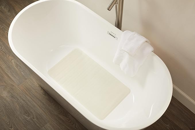 Rubbermaid Commercial Products Safti-Grip Bath Mat, Large, White, Suction-Backed, for Commercial/Residential Use for Home/Hotel/Shower/Bathtub (Pack of 12)