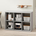 Furinno HERMITE Kitchen Island, 6-Cube Coffee Bar, Extra Thick Kitchen Storage, Bakers Rack, for Pantry Organizers and Storage, Kitchen Organization, Light Grey