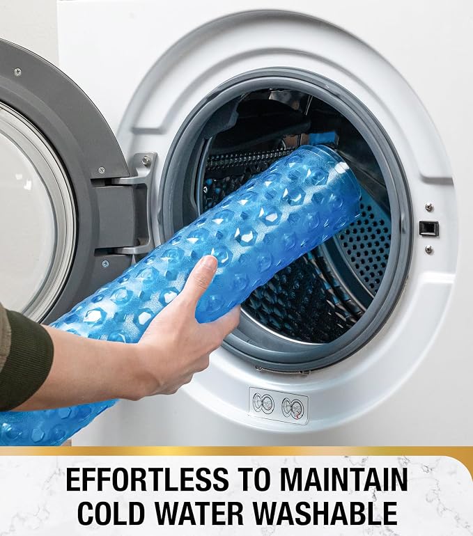 HITSLAM Non Slip Shower Stall Mat with Center Drain Hole, Diamond Textured PVC Bath Mat for Inside Shower, Machine Washable, Strong Suction Cups for Bathroom Bathtub Mat, 24x24 Inch, Blue