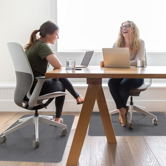 Sycoodeal Office Chair Mat for Hardwood Floor,Office Computer Gaming Chair Mat for Tile Floor,Large Floor Protector Rug,Anti-Slip,Easy to Clean,Grey(48"x60")