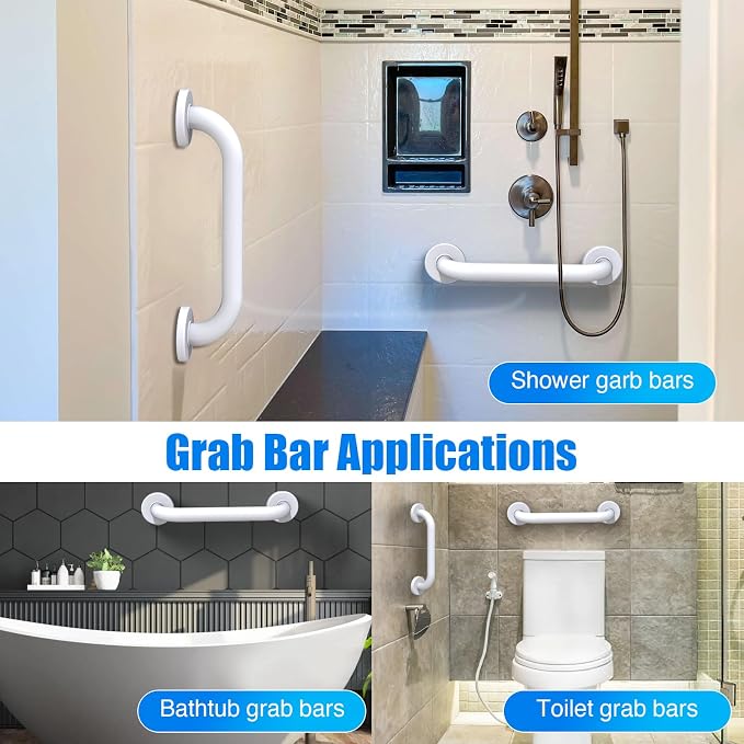 ROTHLEY 18 Inch Bathroom Safety Grab Bar: Matte White Shower Grab Bars with Concealed Screws for Elderly or Handicapped