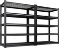 Set of 2 71"H Garage Shelving-3000LBS 5 Tier Storage Shelves,Adjustable Heavy Duty Metal Shelving Unit and Storage Large Wire Rack,Utility Steel Shelf For Shop Warehouse Industrial Pantry 71"x35"x16"