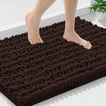 Smiry Bathroom Rugs Mat 30x18, Extra Soft Absorbent Chenille Bath Rugs, Non Slip Rubber Backing Machine Washable Quick Dry Bath Mats for Bathroom Floor, Tub, Shower, Home Decor Accessories, Brown