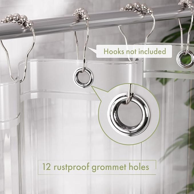 AmazerBath Shower Curtain Liner, 72x72 Clear Shower Curtain Liner, Waterproof Plastic Shower Liner, Cute Lightweight PEVA Shower Curtain for Bathroom with 3 Magnets and 12 Rustproof Metal Grommets