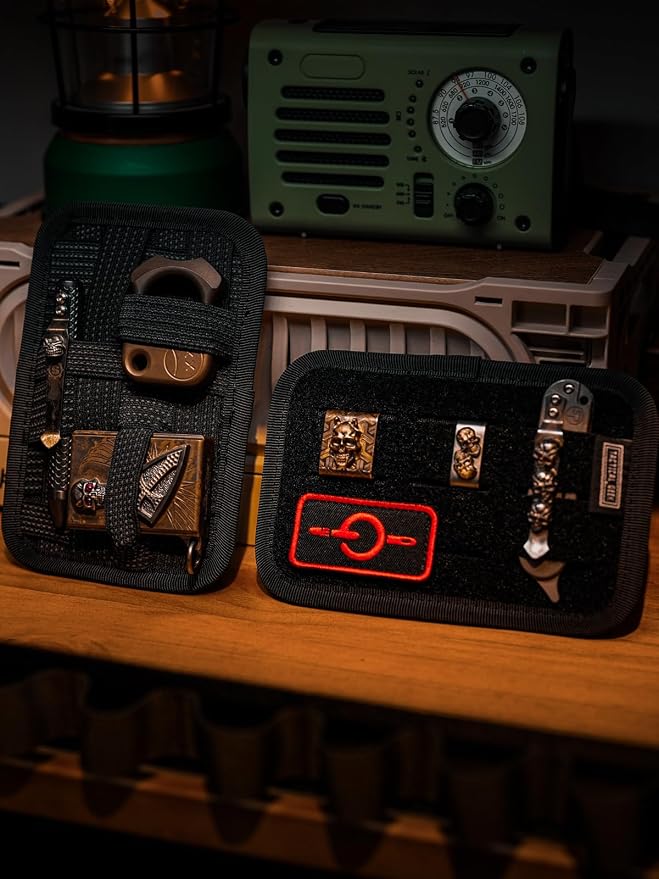 TACTICAL_GEEK TCM2 Mini EDC Organizer Board, Anti-Slip Elastic Woven Board,Bag Insert Panel for Small Gear, Backpack Accessories for Everyday Necessary Gadget (Black)